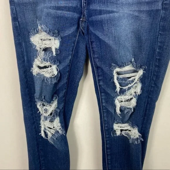 American Eagle Hi-Rise Distressed Jeggings Size 4 X-Short Stretch Denim Jeans - Picture 7 of 10
